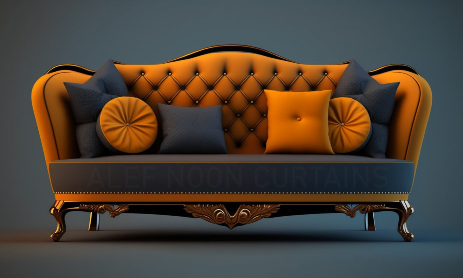 yellow velvet sofa in Dubai living room