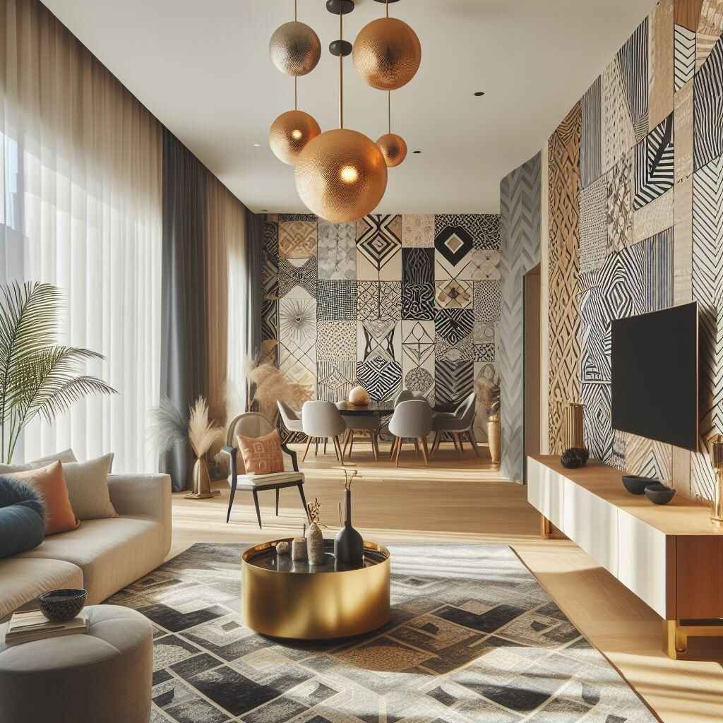 Modern wallpaper in Dubai home