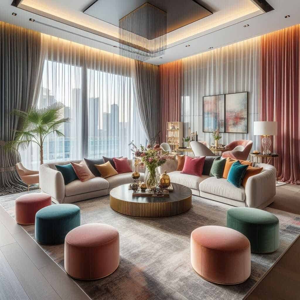 Sheer curtains in Dubai home