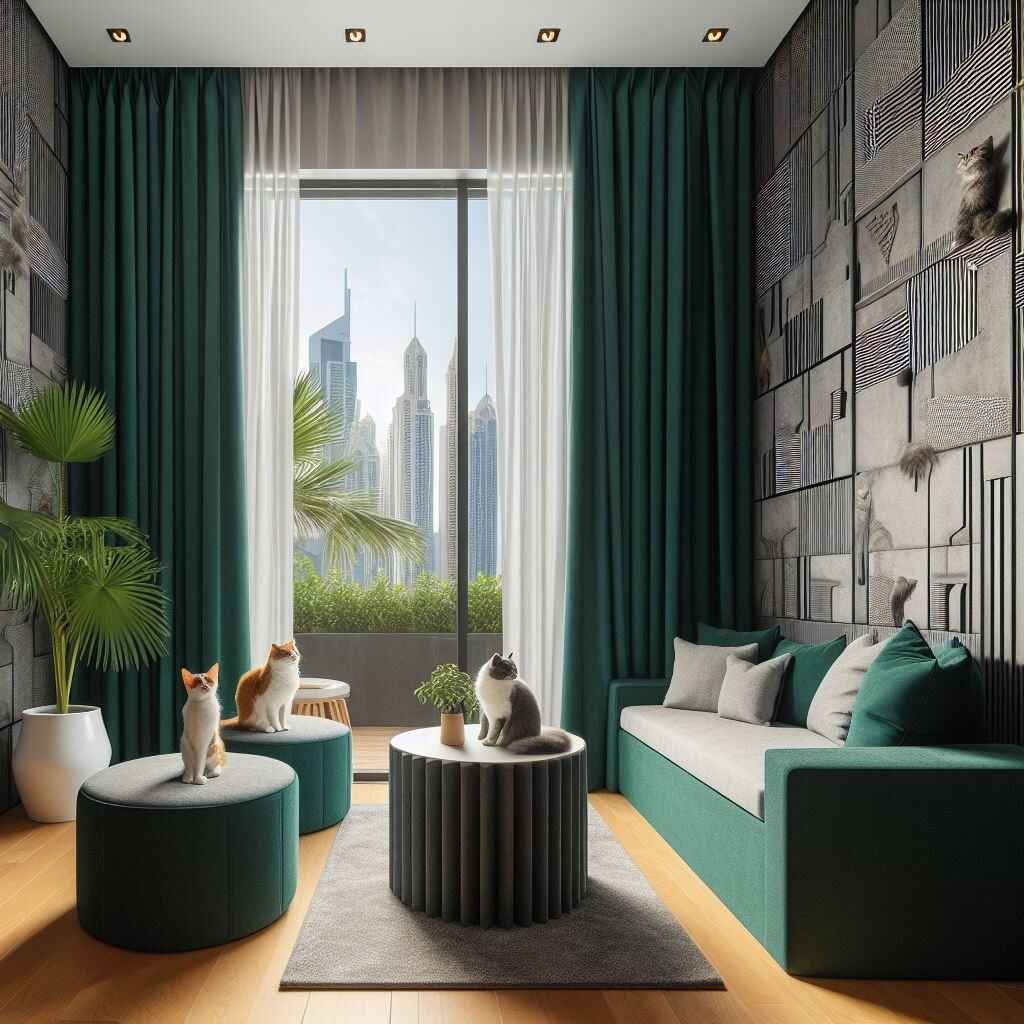 pet-friendly living room in Dubai home