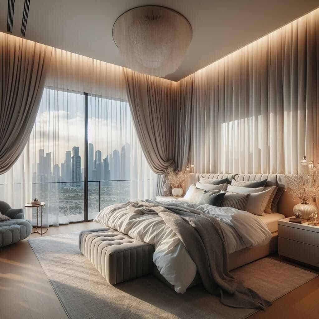 Sheer curtains in Dubai home