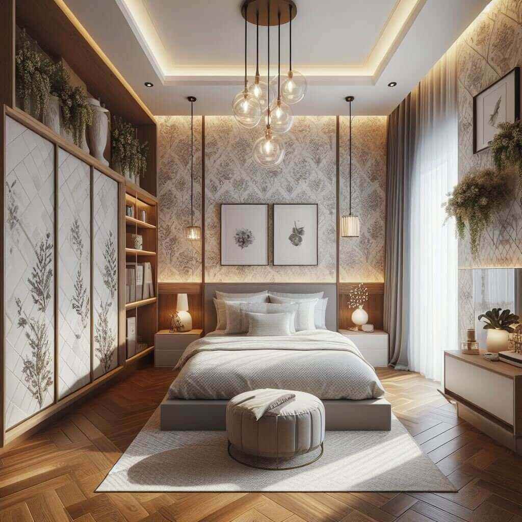 Wall decor Dubai small bedroom 