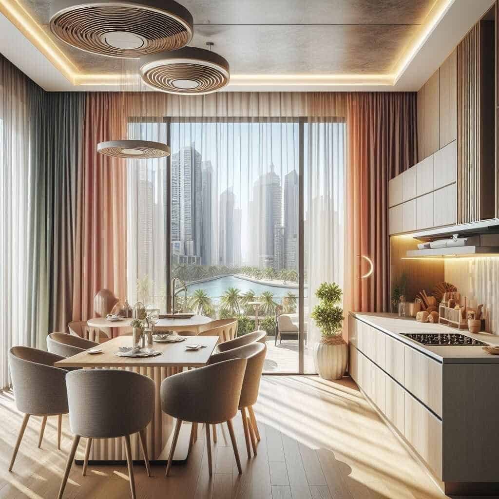 Sheer curtains in Dubai home