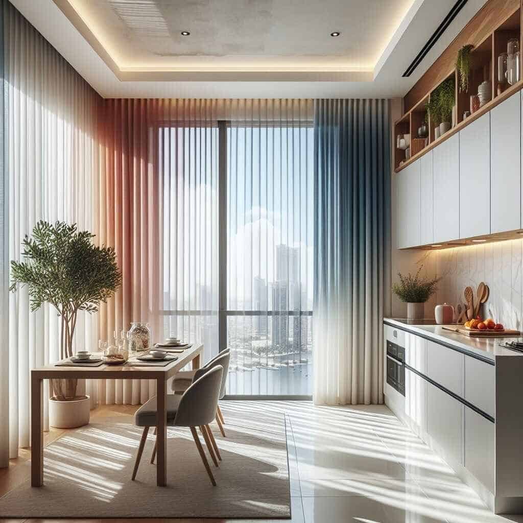 Sheer curtains in Dubai home