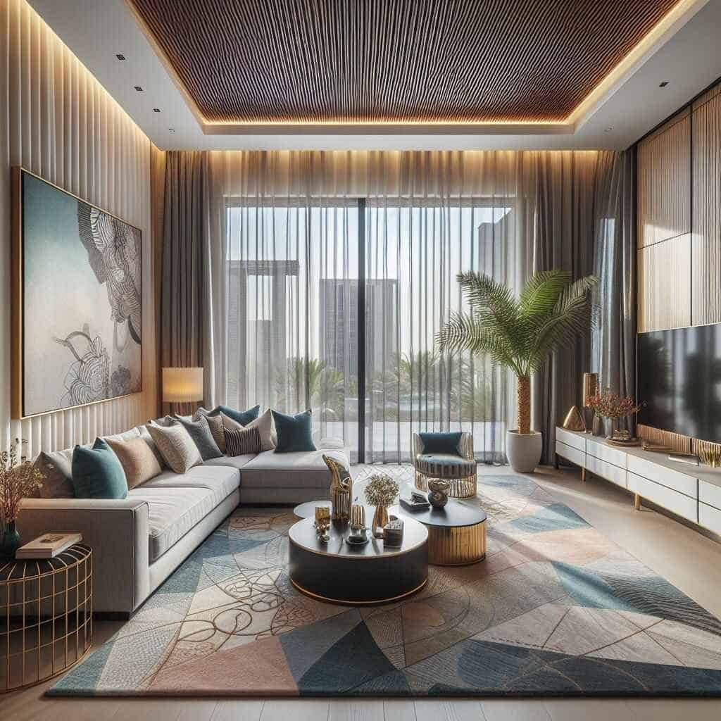 Sheer curtains in Dubai home