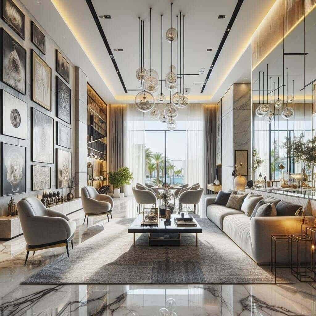 Wall decor Dubai living room 