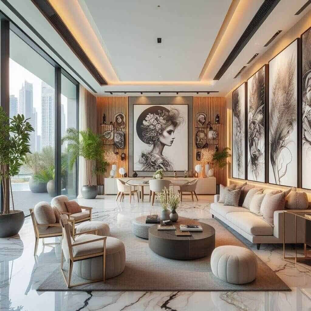 Wall decor Dubai living room 