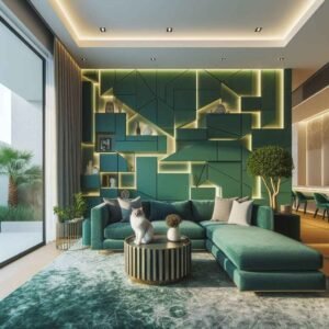 pet-friendly living room in Dubai home