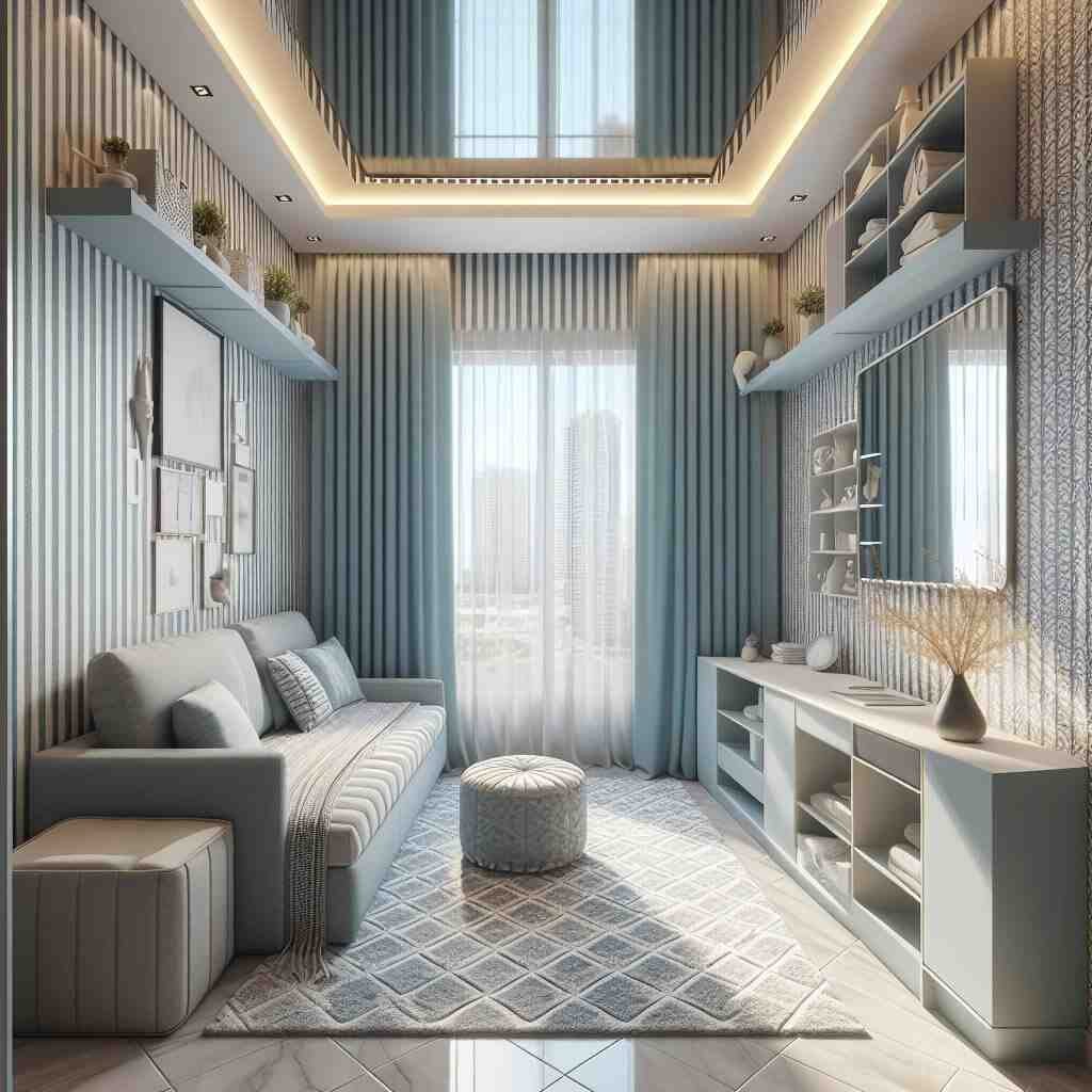 Small room design living room blue