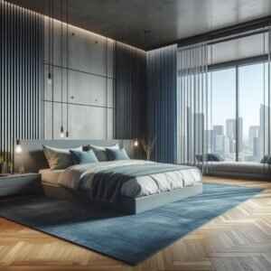 blue bedroom design Dubai