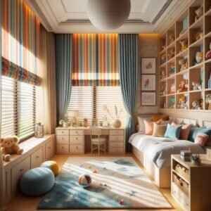 Kids room in Dubai colorful roller blinds