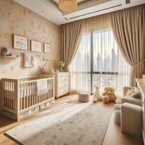 beige nursery design 