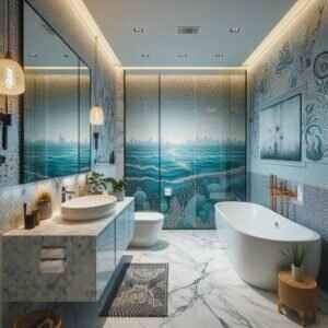 Modern wallpaper in Dubai home