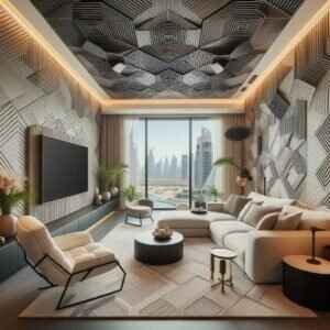 Modern wallpaper in Dubai home