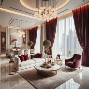 Dubai blackout curtains burgundy