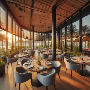 outdoor blinds in Dubai restaurant