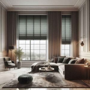 curtains and blinds in Dubai living room 