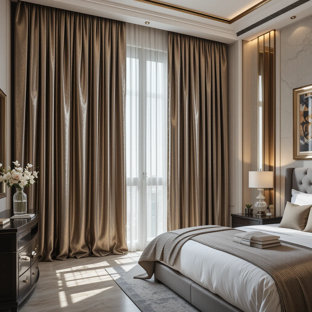 luxury Curtains Dubai metallic