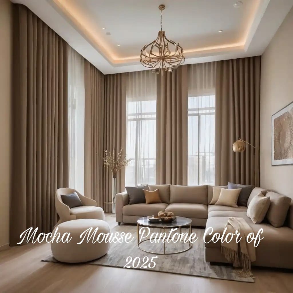 mocha mousse color of 2025 by Pantone Dubai apartment