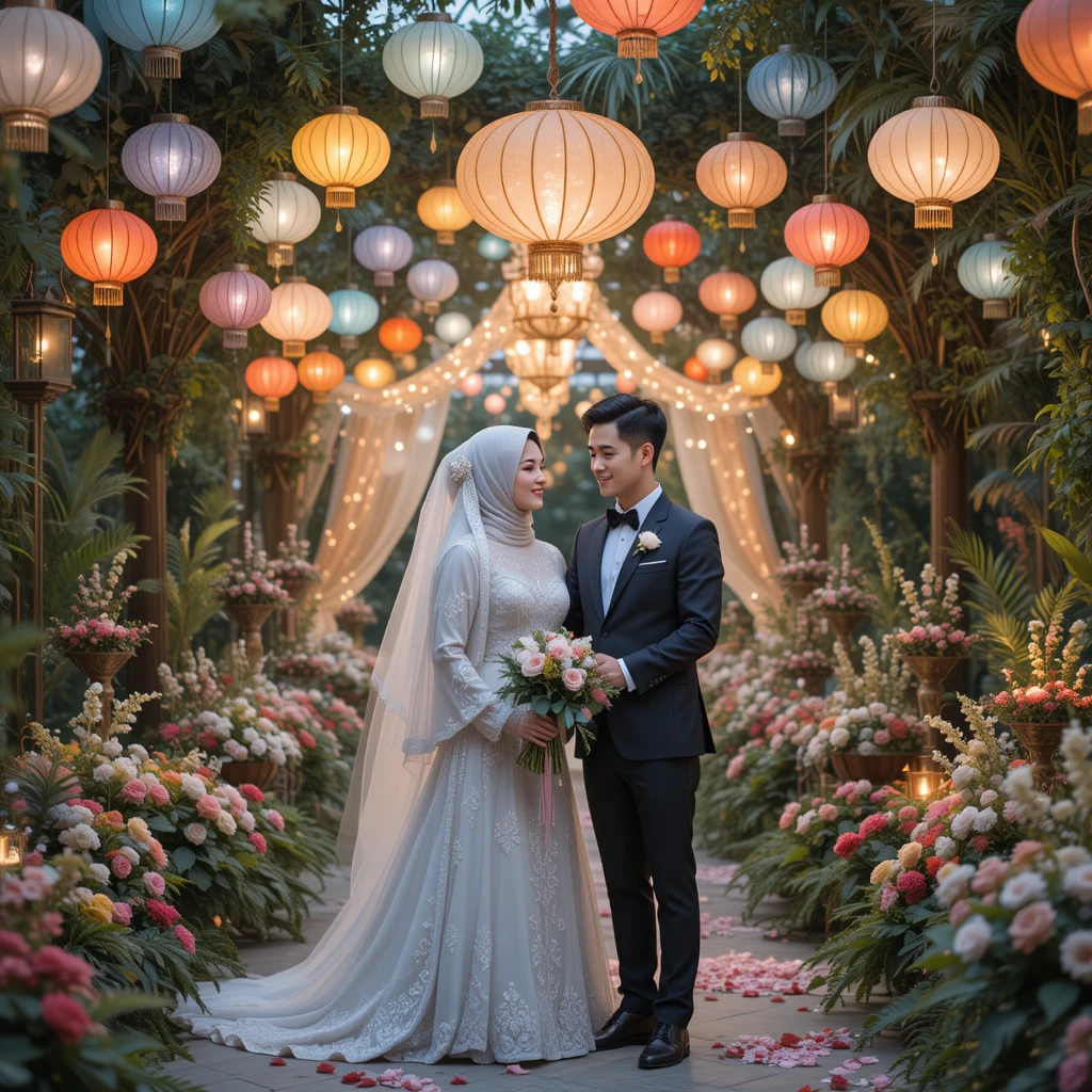 paper lantern in Dubai garden